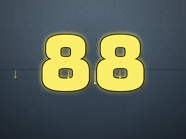 88 in yellow graffiti numbers on a train illustration